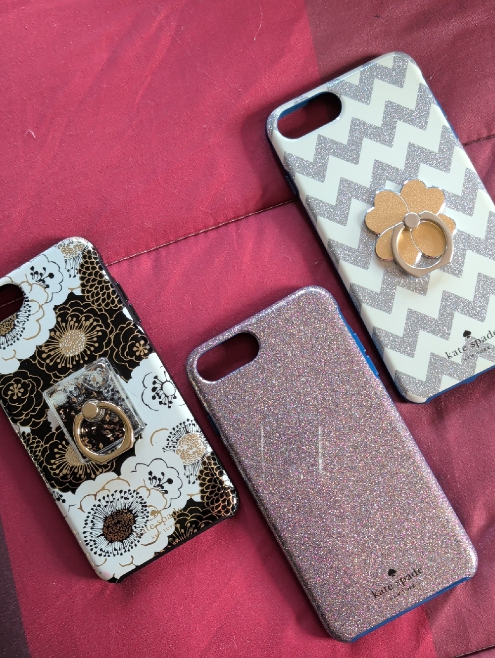 kate spade Pink Glitter & Pattern iPhone Case Trio